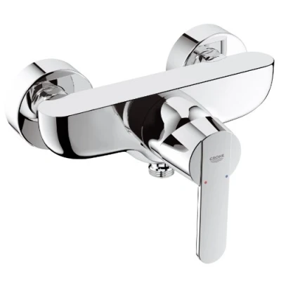 Afbeelding van Grohe get douchemengkraan wand eengreeps 2 gats cartouche keramisch 150mm hartafstand met koppelingen chroom 32888000