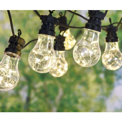 Afbeelding van Feestverlichting 10 lamps 100 LED warm wit