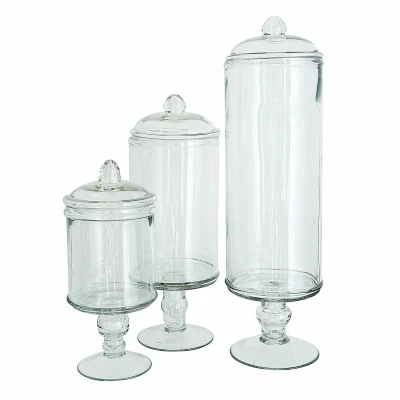 Afbeelding van LOBERON 3 delige set glazen potten Velisara helder