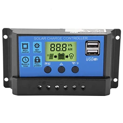 Afbeelding van Solar Charger PWM 12V 24V Dual USB Zonnepaneel Laadregelaar Lcd scherm 10/20/30A (YJSS 30A)