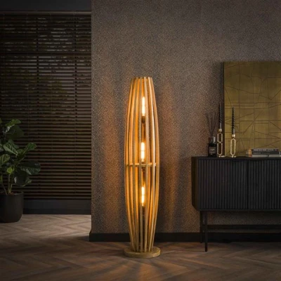 Afbeelding van Hoyz Collection Vloerlamp Orbit 3L Massief Mango Naturel L