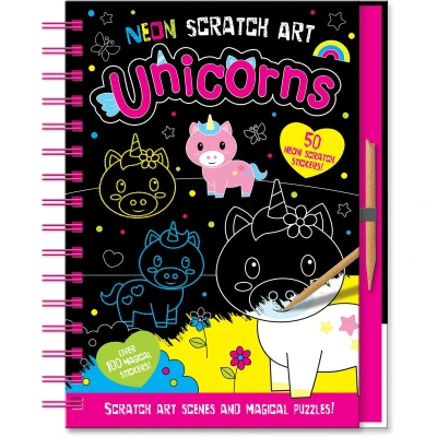 Afbeelding van Neon Scratch Art Unicorns