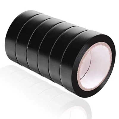 Afbeelding van Zwart Isolatietape 0,67 Inch 9M elektrische PVC tape 30 voet 6 Pack