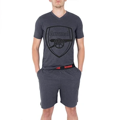 Afbeelding van Arsenal FC Pyjama met korte broek/loungewear Officieel Clubcadeau Grijs Large