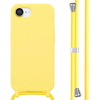 Afbeelding van iPhone SE 4 Hoesje Siliconen en TPU (zacht) imoshion Softcase/Koordhoesje/Backcover Geel Telefoonhoesje