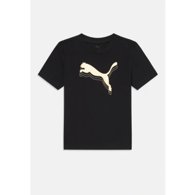 Afbeelding van Puma TEE Unisex Tshirt print voor kinderen, Maat: 128, Black/gold coloured