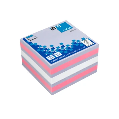 Afbeelding van Info Notes In 5654 63 75X75Mm Assorti Blok A 450 Vel