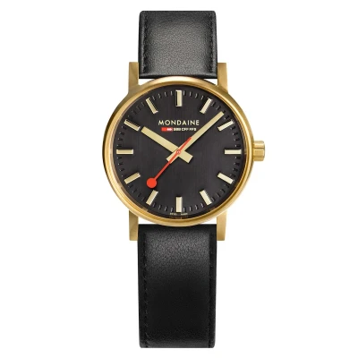 Afbeelding van Mondaine MSE.30120.LB Evo2 Horloge Leer Zwart 30mm