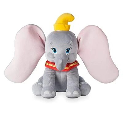 Afbeelding van Disney Store officiële grote Dombo knuffel uit, 45 cm, pluchen, knuffelbare, parmantige babyolifant met 3D oren, geborduurde details en zachte afwerking