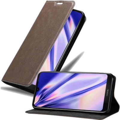Afbeelding van Cadorabo Hoesje geschikt voor Nokia 4.2 in KOFFIE BRUIN Beschermhoes met magnetische sluiting, standfunctie en kaartvakje Book Case Cover Etui