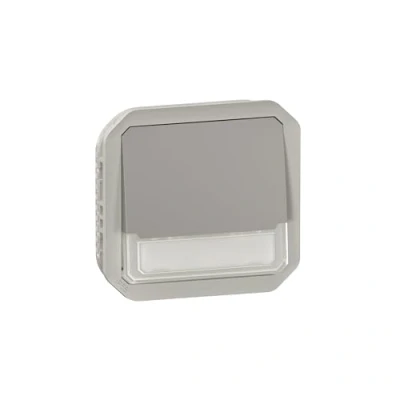 Afbeelding van Legrand plexo drukknop verlicht met etiquette no ng mechanisme ip55 ik08 grijs 069544l