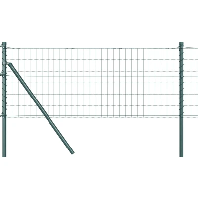 Afbeelding van vidaXL Euro Hek met 13 Palen 0.8x25 m GeGalvaniseerd Staal Groen
