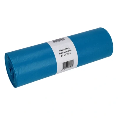 Afbeelding van 10x Afvalzak Cleaninq 80x110cm LDPE recycled T60 140L blauw