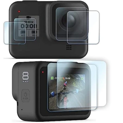Afbeelding van [6 stuks] FitStill Screen Protector voor GoPro Hero 8 Zwart, Ultra Clear Gehard Glas + Lens Kleine Display Film 2 Packs