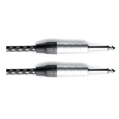 Afbeelding van Gewa 190514 mono Pro Line instrumentenkabel jackplug 6,3 mm aansluiting ijs mm, kabel zwart wit tweed, P/U 10, 6 M
