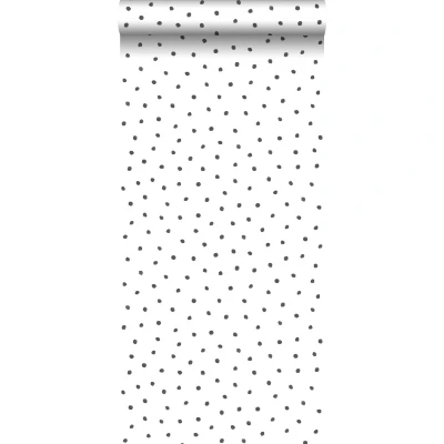 Afbeelding van Leen Bakker ESTAhome Behang Stippen Zwart En Wit 53cm X 10.05 M Vlies