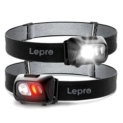 Afbeelding van Lepro Hoofdlamp op batterijen, lichtgewicht led koplamp met 6 verlichtingsmodi, waterdicht, superheldere voor fietsen, hardlopen, kamperen kinderen en volwassenen
