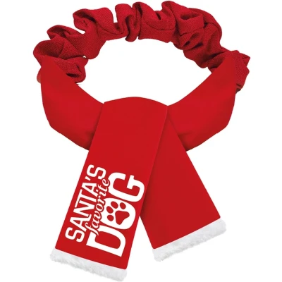 Afbeelding van Plenty Gifts Kerst Sjaal Santa&#039;s Favorite Dog Rood SMALL