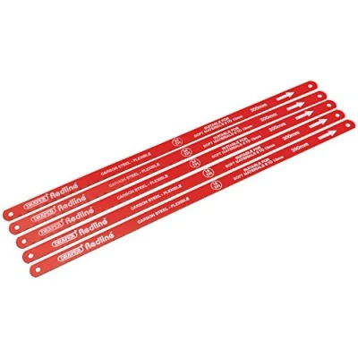 Afbeelding van Draper Redline 300mm 5 delige ijzerzaagbladen Accessoires voor koolstofstalen zaagmachines 18 TPI tot 24TPI Snijbladen metaal 68414