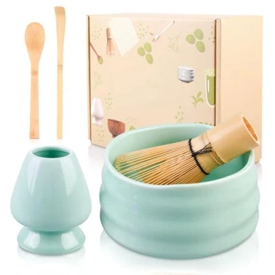 Afbeelding van MEYAGOT 5 delige matcha bezemset, theeset, set, garde, kom, 2 lepels, bezemhouder, handmatige set voor theeliefhebbers