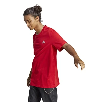 Afbeelding van adidas Heren Essentials Single Jersey Embroidered Small Logo Tee, Better Scarlet, M