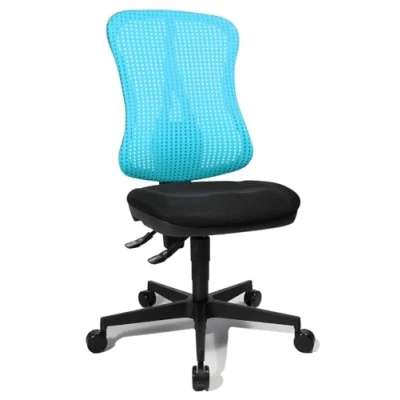 Afbeelding van Bureaustoel Zitting Zwart Rugleuning Met Netbekleding In Aquablauw