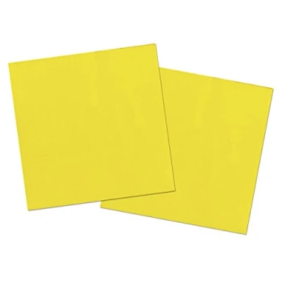 Afbeelding van 20x stuks servetten van papier geel 33 x cm Feestservetten