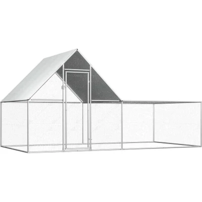 Afbeelding van vidaXL Kippenren 4x2x2 m gegalvaniseerd staal