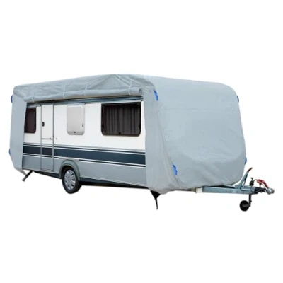 Afbeelding van GreenYard® Afdekzeil voor caravans of campers Camping beschermhoes Bescherming tegen stof en vocht Ademend Duurzaam (Größe M 550 x 250 220 cm)