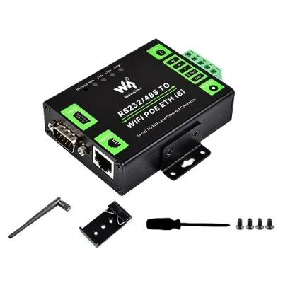 Afbeelding van RS232/485 to WiFi and RJ45 Ethernet Converter Module with POE Function, Industrial Grade Serial Server,Support WiFi,Serial Port Ethernet, Modbus Gateway, MQTT Gateway