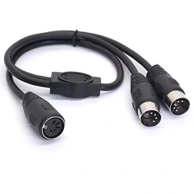 Afbeelding van MIDI Y Splitter Kabel Adapter, Din 5 Pin Vrouwelijke Jack naar Dual 2 Mannelijke Plug Socket voor Mixers, Toetsenborden, Muziek Mixers Elektronische Piano&#039;s
