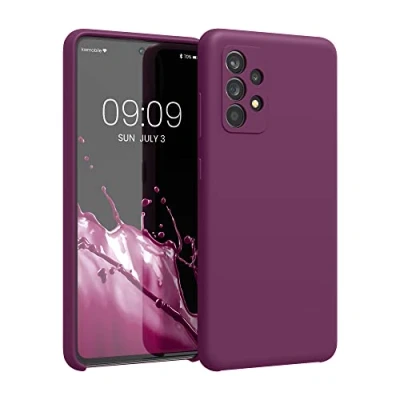 Afbeelding van kwmobile telefoonhoesje geschikt voor Samsung Galaxy A52 / 5G A52s Hoesje met siliconen coating Smartphone case in bordeaux violet