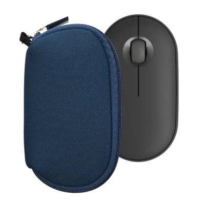 Afbeelding van kwmobile computermuis hoes geschikt voor Logitech Pebble Mouse 2 M350s / M350 hoesje Muis beschermhoes met rits case van neopreen in marineblauw