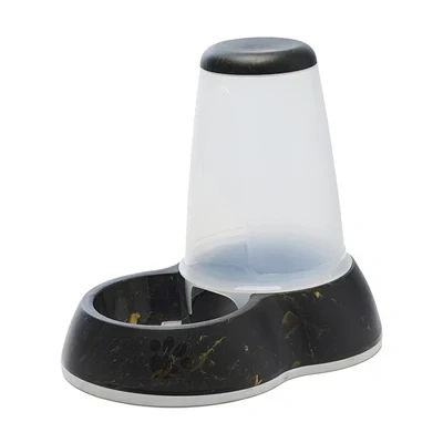 Afbeelding van Savic voerdispencer loop marble zwart / goud 32,5x22x29 cm 3 ltr