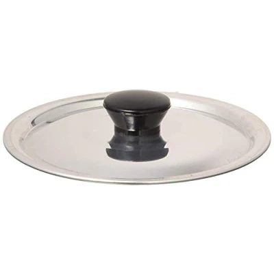 Afbeelding van Pentole Agnelli FAMA2910 plat deksel met handgreep, rand en brug, zwaar type BLTF aluminium, gepolijst zilver, 10 cm