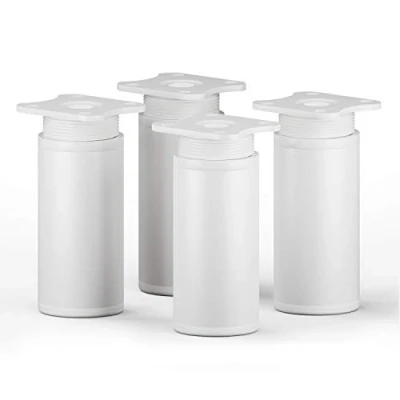 Afbeelding van sossai® design meubelpoten MFR1 set van 4 in hoogte verstelbaar Rond profiel: 40 x mm Kleur: wit Hoogte: 80 (+ 20 mm) Inclusief hoogwaardige houtschroeven