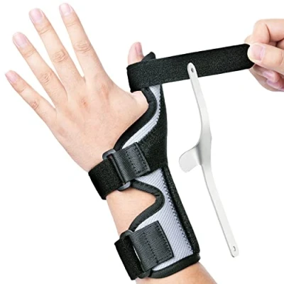 Afbeelding van DrFinger Duimsteun Brace Gepatenteerde duimspalk voor linker en rechterhand, Spica, Trigger Thumb, Artritis, Duimstabilisator knokkelpijnverlichting, verstuivingen, peesontsteking, vrouw man S/M