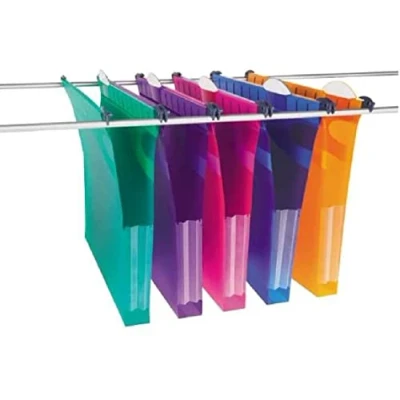 Afbeelding van Rexel Heavy Duty ophangvijlen met tabbladen en inzetstukken voor archiefkasten, 30 mm voet, 310 x 240 mm, polypropyleen, verschillende kleuren, multifile extra secura, verpakking van 10, 2102573