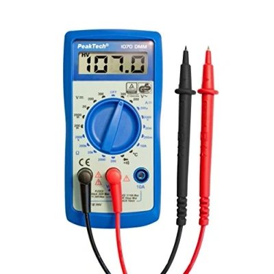 Afbeelding van PeakTech P 1070 Digitale multimeter CAT III met LCD display &amp; licht, batterijtester, handmultimeter, voltmeter, elektronische stroommeter, doorgangstester, spanningsmeter max. 300 V