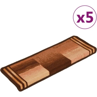 Afbeelding van vidaXL Trapmatten zelfklevend 5 st 65x21x4 cm bruin