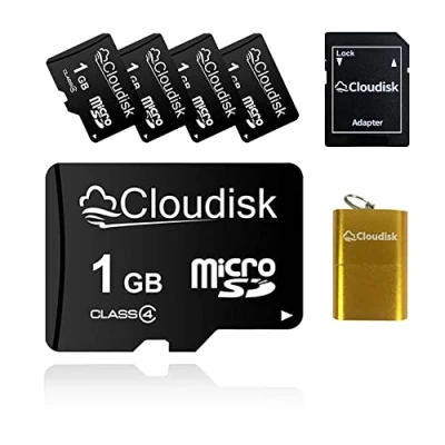 Afbeelding van Cloudisk 5 Pack 1 GB Micro SD kaart MicroSD Geheugenkaart Class4 met Adapter + Kaartlezer, Bulk Sale stks