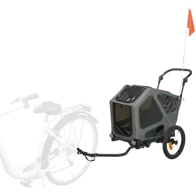 Afbeelding van Trixie Fietskar Hondenfietskar 64x92x80/130 cm Grijs Groen Tot 25 Kg Small