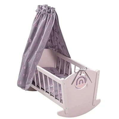 Afbeelding van howa ® Poppenwieg Poppenbed Regenboog van hout