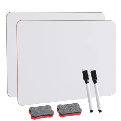 Afbeelding van CRESZZLE 2 pack kleine whiteboardset 20 x 29 cm dubbelzijdige mini whiteboards met pennen en gummen draagbare, duurzame voor studenten, klaslokaal, thuis op kantoor