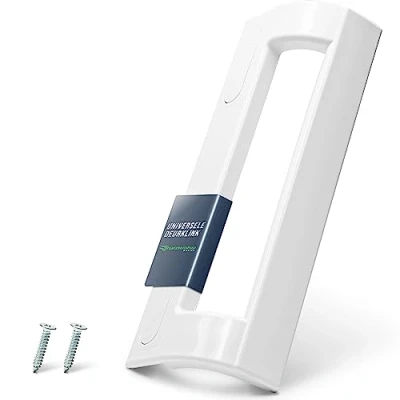 Afbeelding van Koelkastgreep, universeel, 200 x 70 mm, deurgreep, wit, deurgreep voor koelkast en vriezer, koelkastgreep met bevestigingsafstand 82 163 compatibel Bosch, Siemens