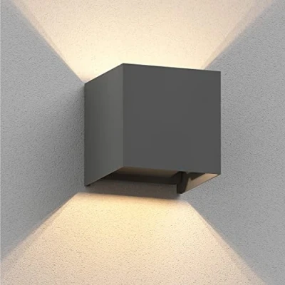 Afbeelding van ledscom.de Wandlamp CUBEL voor buiten, IP65, up/downlight, antraciet mat, hoekig, 1x G9 max. 10W, huismuur, Cube, buitenverlichting, wandspot, buitenwandlamp, buitenlamp, trappenhuis
