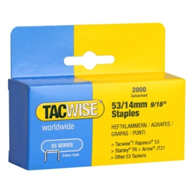 Afbeelding van Tacwise 0338 Type 53/14 mm gegalvaniseerde nietjes, 2000 stuks