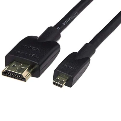 Afbeelding van Amazon Basics Micro HDMI naar displaykabel, 18Gbps high speed, 4K@60Hz, 2160p, 48 Bit kleur, Ethernet Ready, 1,8 m, zwart