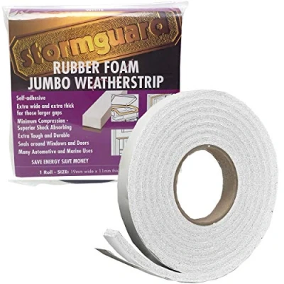 Afbeelding van STORMGUARD 05SR6843053W rubberen schuim afdichtingsmes, kleur wit, 19x11x3050 mm