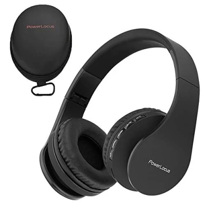 Afbeelding van Bluetooth Koptelefoons, PowerLocus draadloze Over Ear Koptelefoon Inklapbaar, Met microfoon, Micro SD slot, FM Radio, en kabel voor Smartphone, Tablets, Laptops, TV (Blauw)